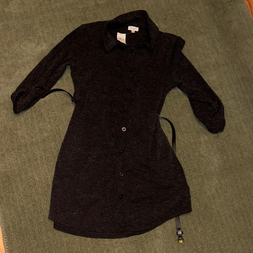 Black Button-Up Shirt Dress